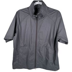 Zero Restriction Charcoal Full Zip Short Sleeve Golf Cycling Rain Jacket Size XL